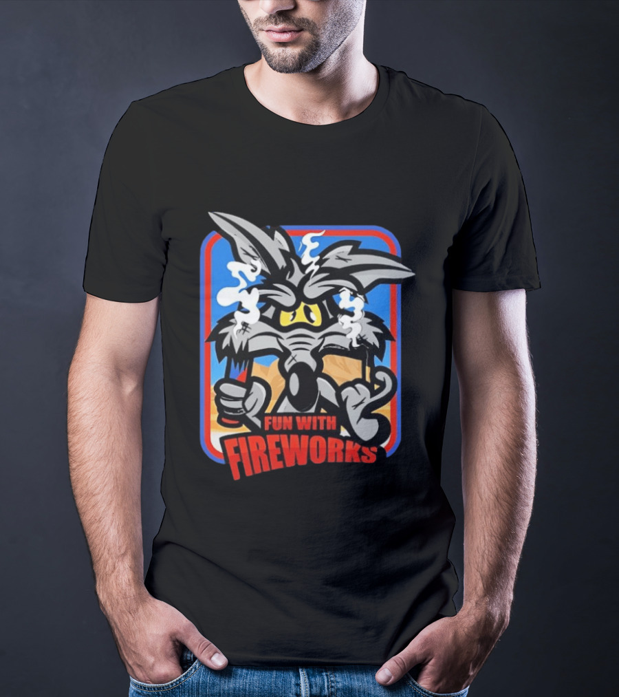 Wile E Coyote Looney Tunes Dynamite Fun With Fireworks T-Shirt
