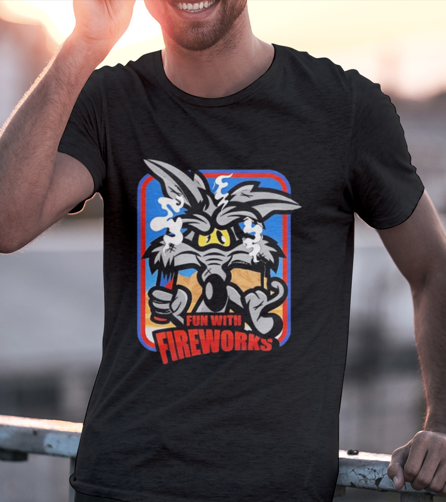 Wile E Coyote Looney Tunes Dynamite Fun With Fireworks T-Shirt