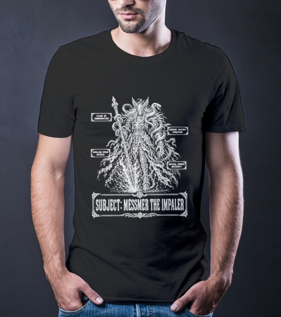 Messmer The Impaler Anatomy Chart Villain Master Of The World T-Shirt