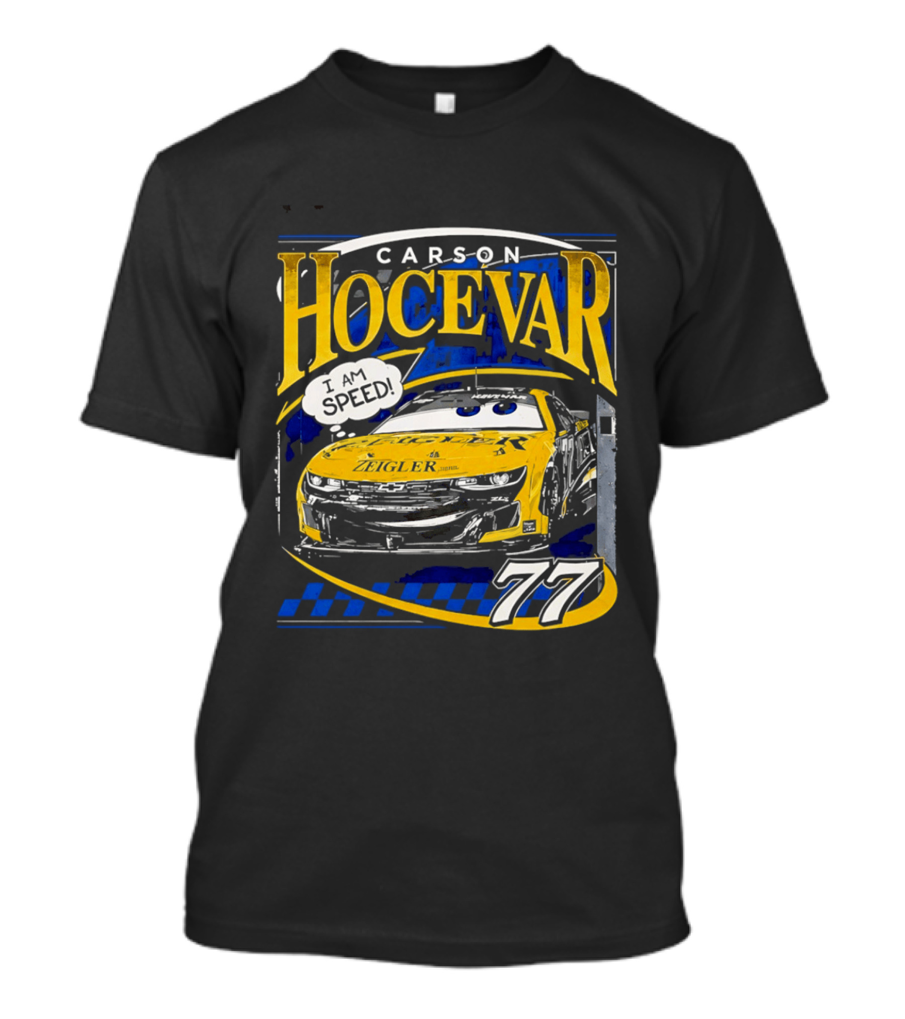 Carson Hocevar Speed Yellow Car 77 Racing T-Shirt