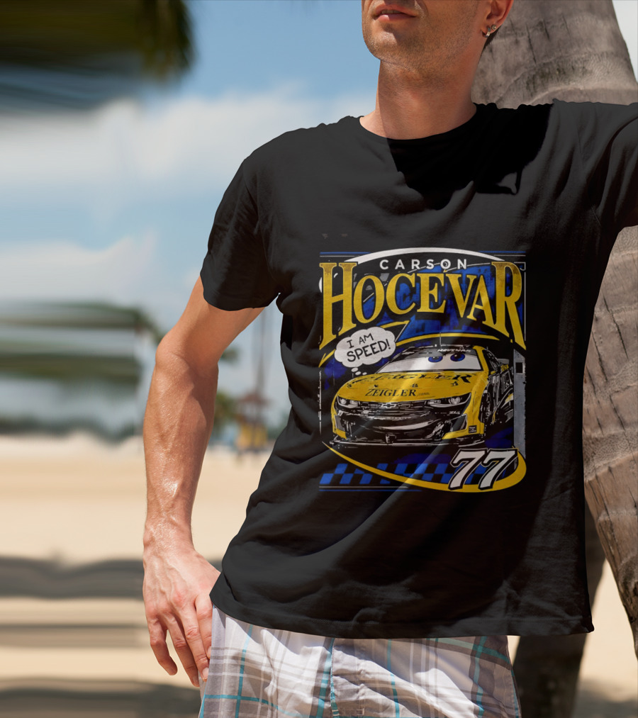 Carson Hocevar Speed Yellow Car 77 Racing T-Shirt