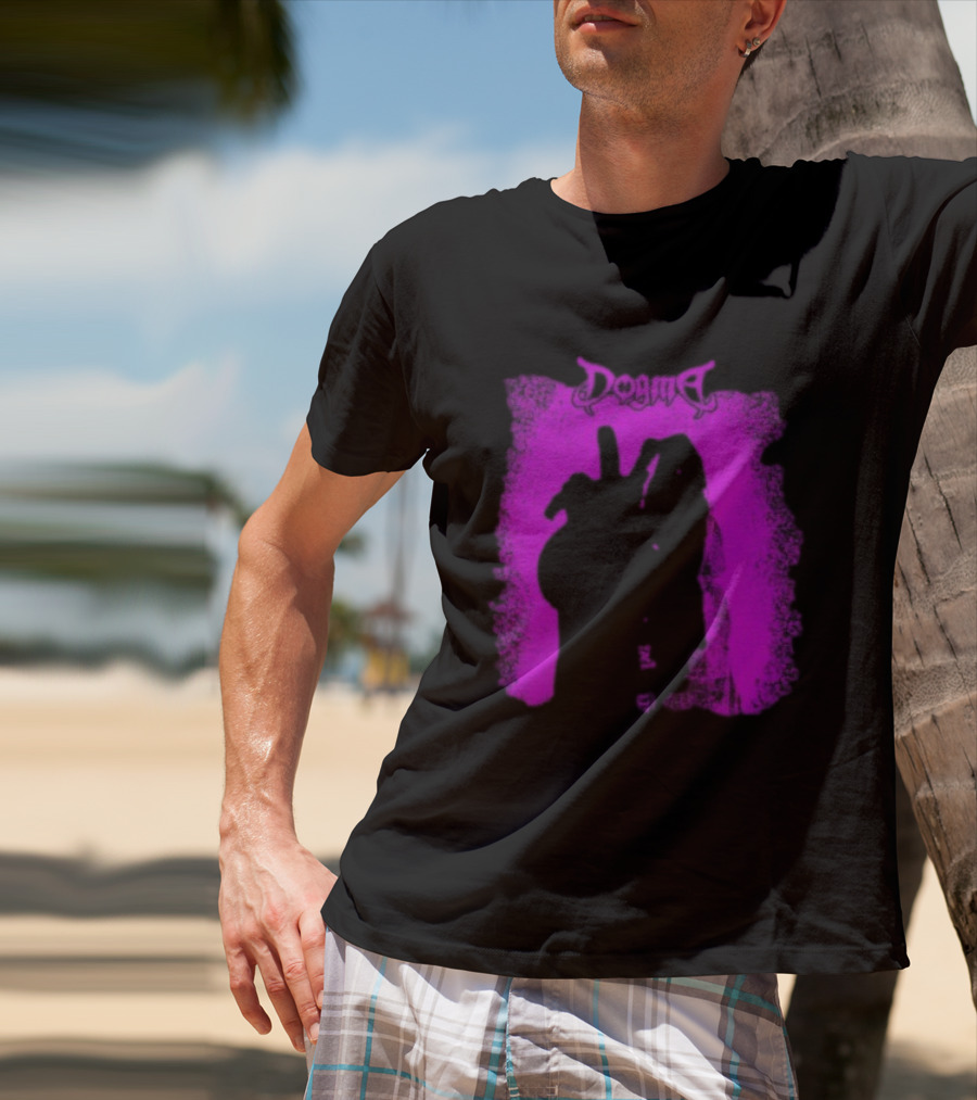 Dogma My Matricidal Purple Gothic Text With Pink Grunge Frame T-Shirt