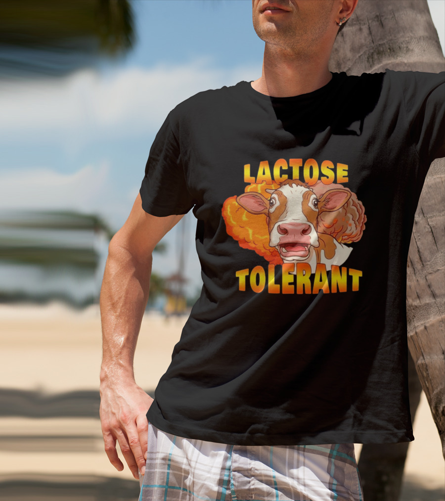 Lactose Tolerant Cow Explosion Dairy Humor T-Shirt