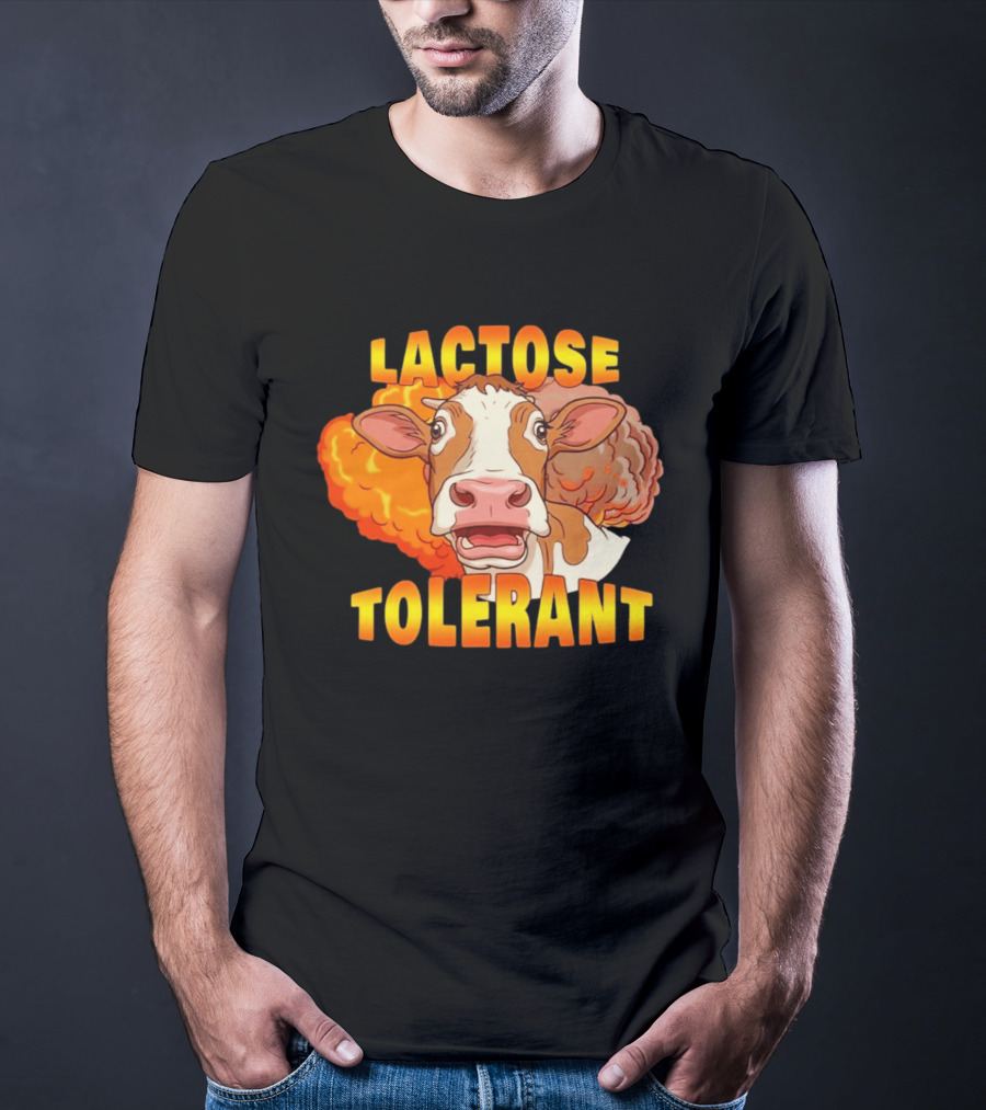 Lactose Tolerant Cow Explosion Dairy Humor T-Shirt