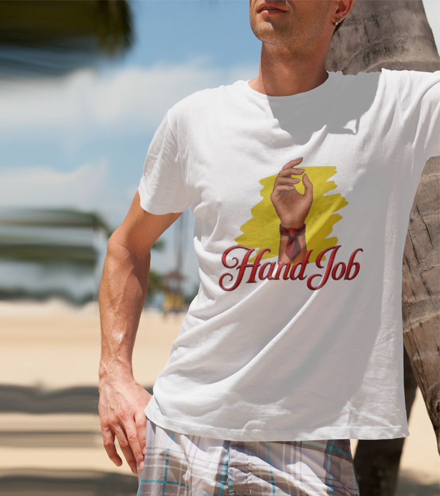 Hand Job Humor Double Entendre Red Tie Playful T-Shirt