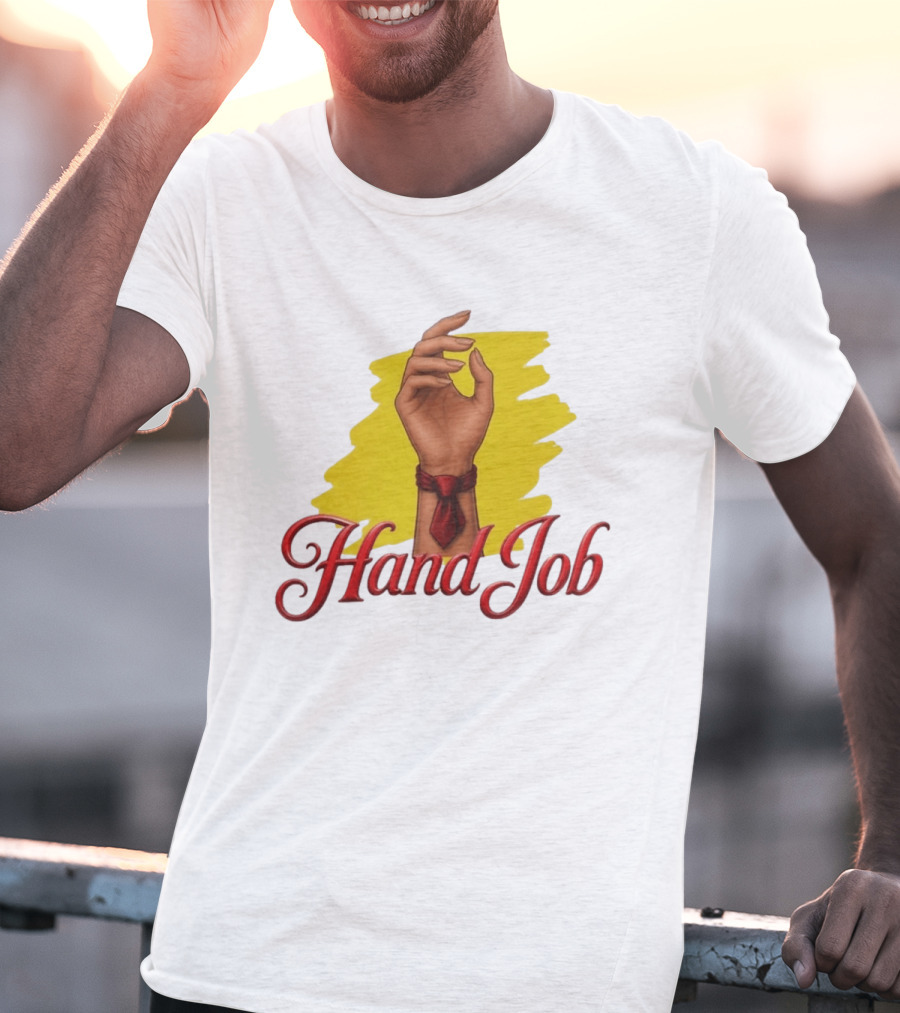 Hand Job Humor Double Entendre Red Tie Playful T-Shirt