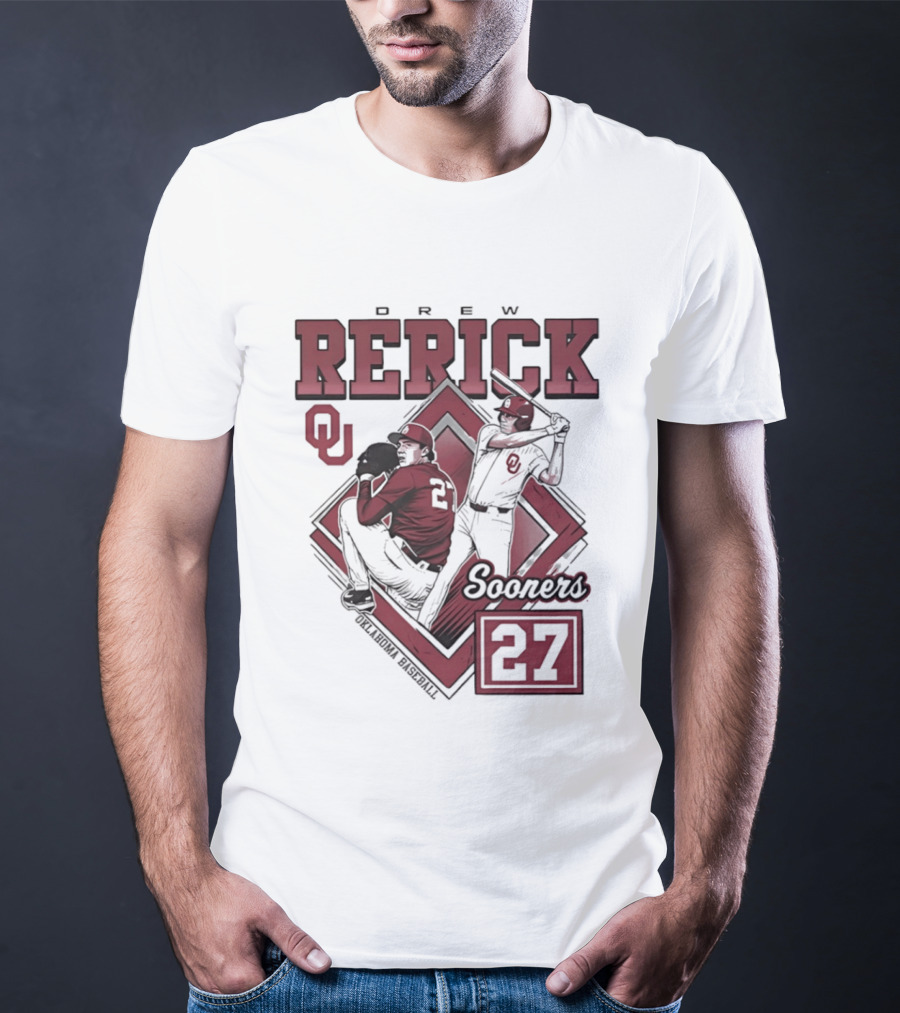 Oklahoma Sooners Drew Rerick Baseball 27 OU T-Shirt