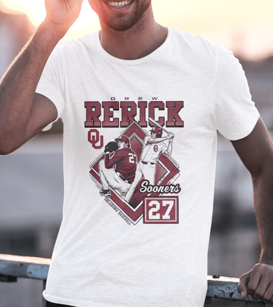 Oklahoma Sooners Drew Rerick Baseball 27 OU T-Shirt