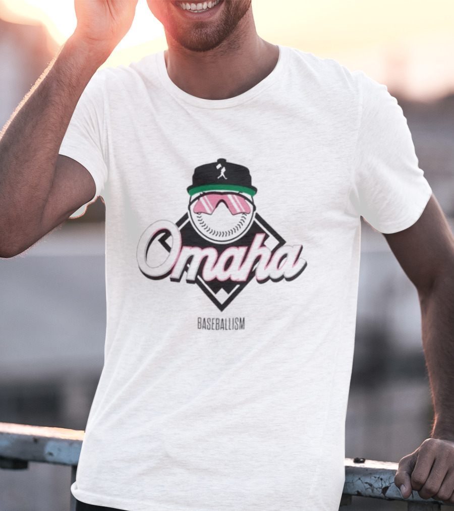 Baseballism Omaha Yuvi Baseball Cap And Sunglasses T-Shirt