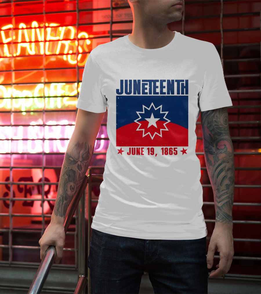 Juneteenth Red White Blue Freedom Flag June 19 1865 Emancipation Day T-Shirt