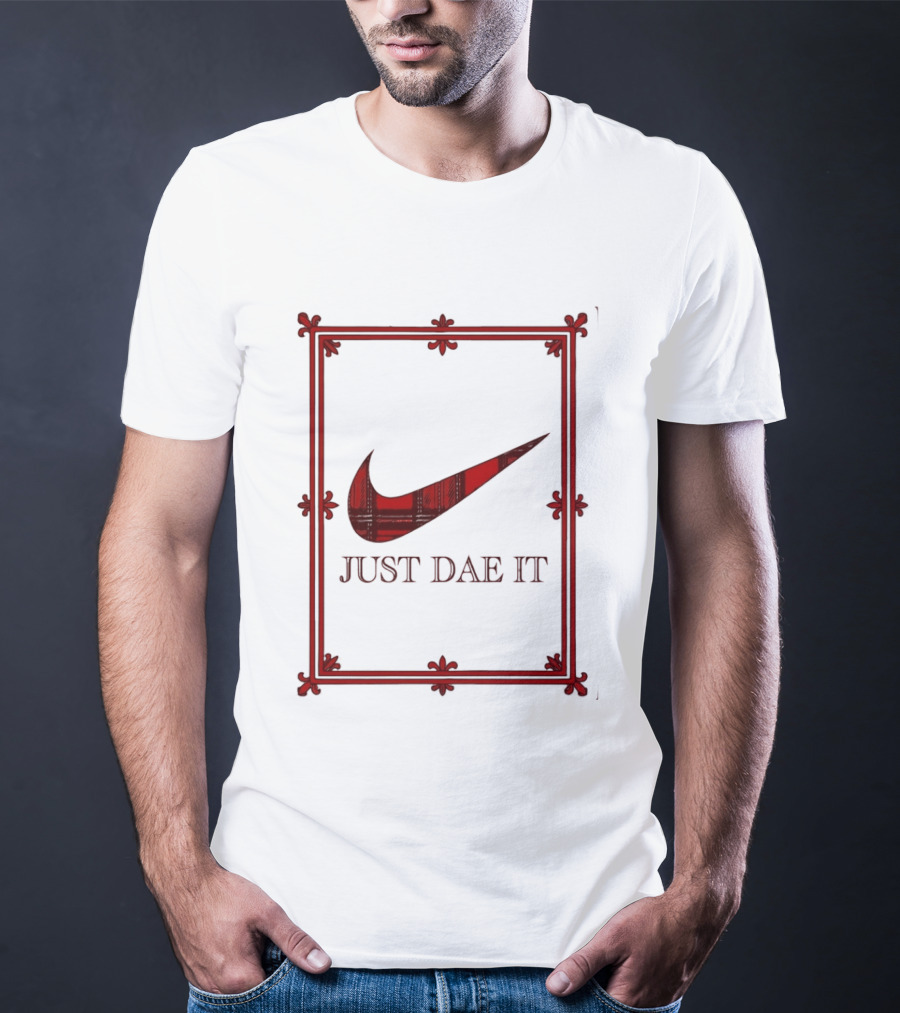 Just Dae It Scottish Plaid Swoosh Scotland T-Shirt
