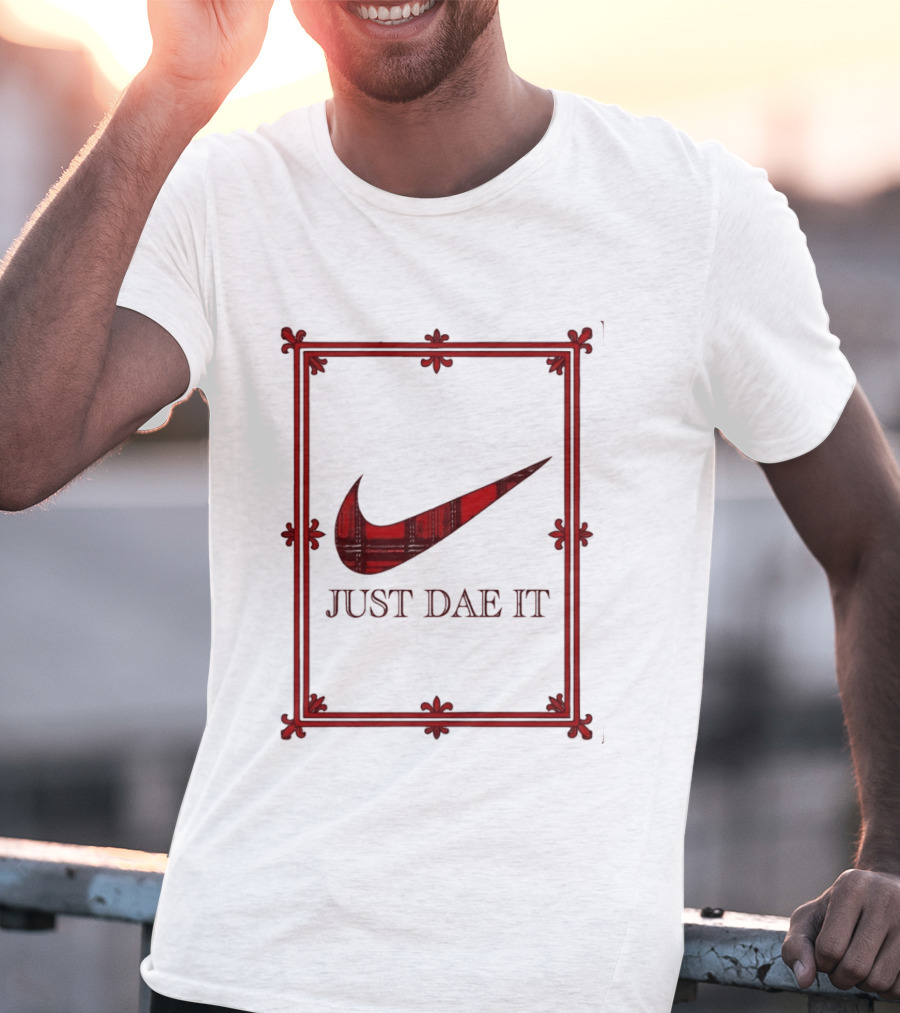 Just Dae It Scottish Plaid Swoosh Scotland T-Shirt