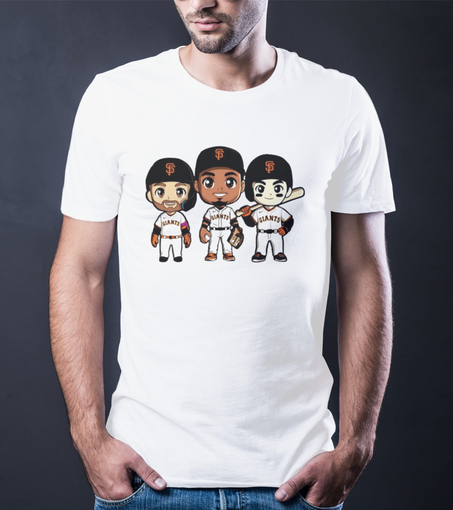 San Francisco Giants Chibi Players MLB Baseball Giants Team Sports Characters T-Shirt