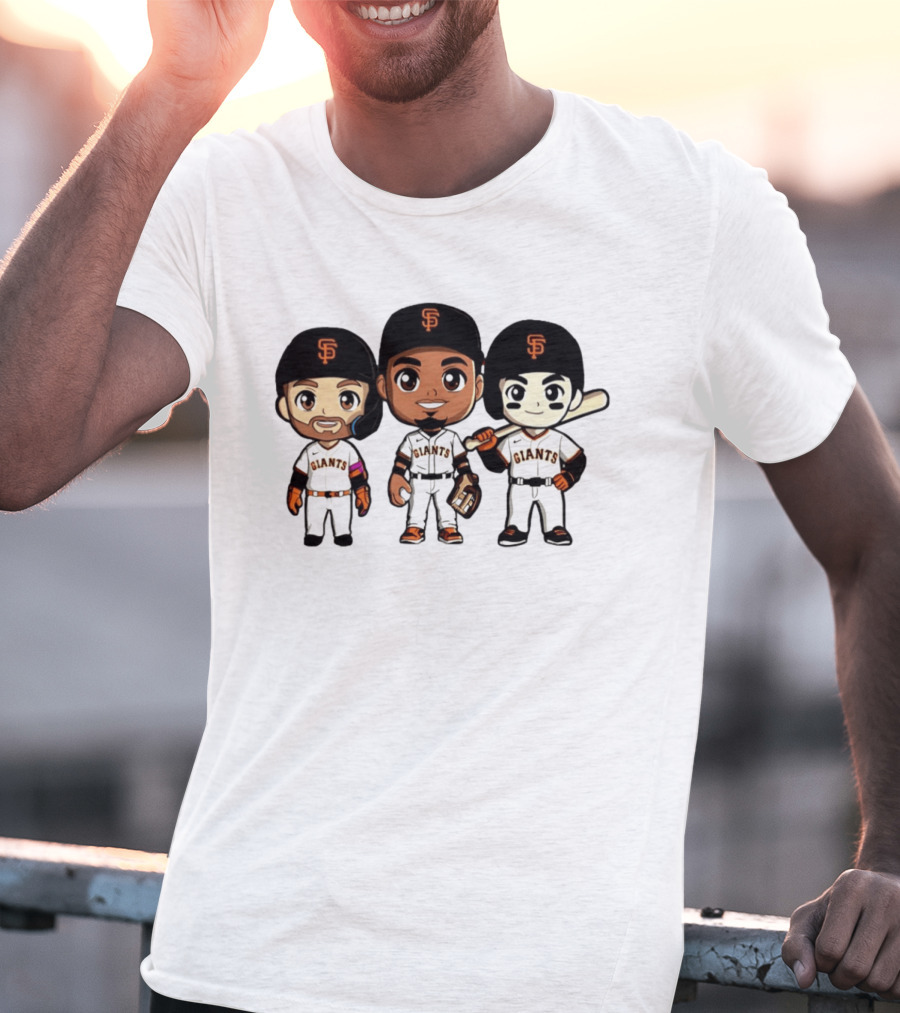 San Francisco Giants Chibi Players MLB Baseball Giants Team Sports Characters T-Shirt