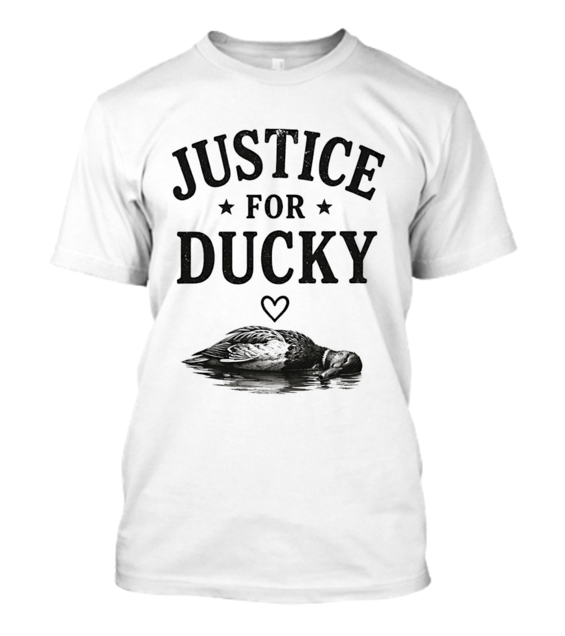 Justice For Ducky Floating Duck With Heart T-Shirt
