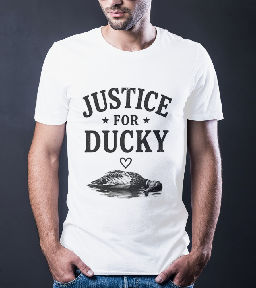 Justice For Ducky Floating Duck With Heart T-Shirt