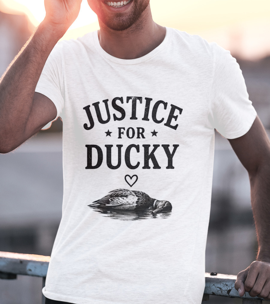Justice For Ducky Floating Duck With Heart T-Shirt