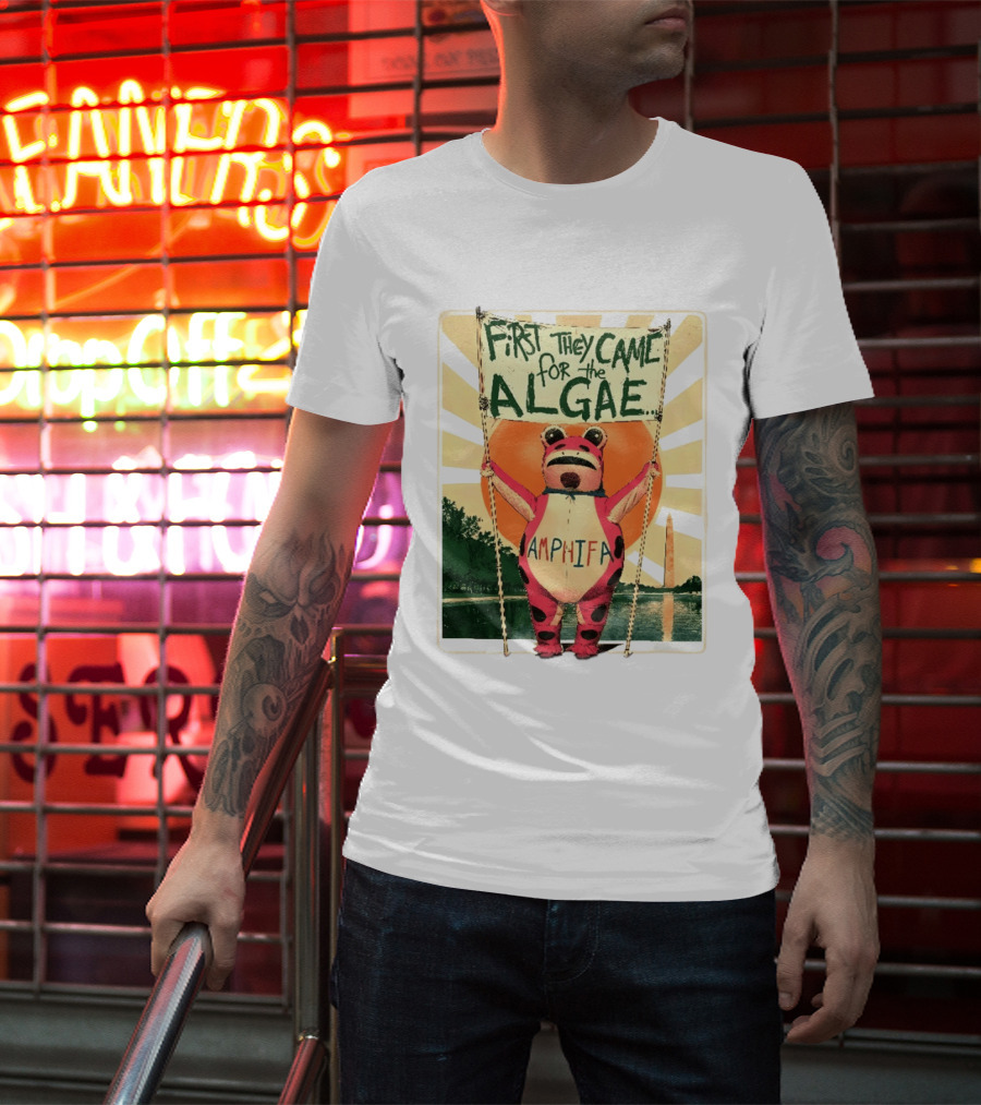 First They Came For The Algae Amphifa Frog Sunburst Protest T-Shirt