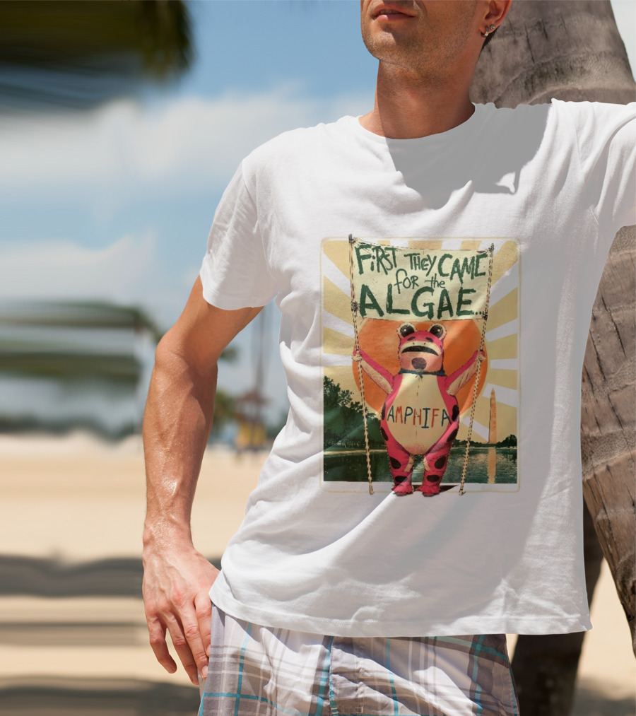 First They Came For The Algae Amphifa Frog Sunburst Protest T-Shirt