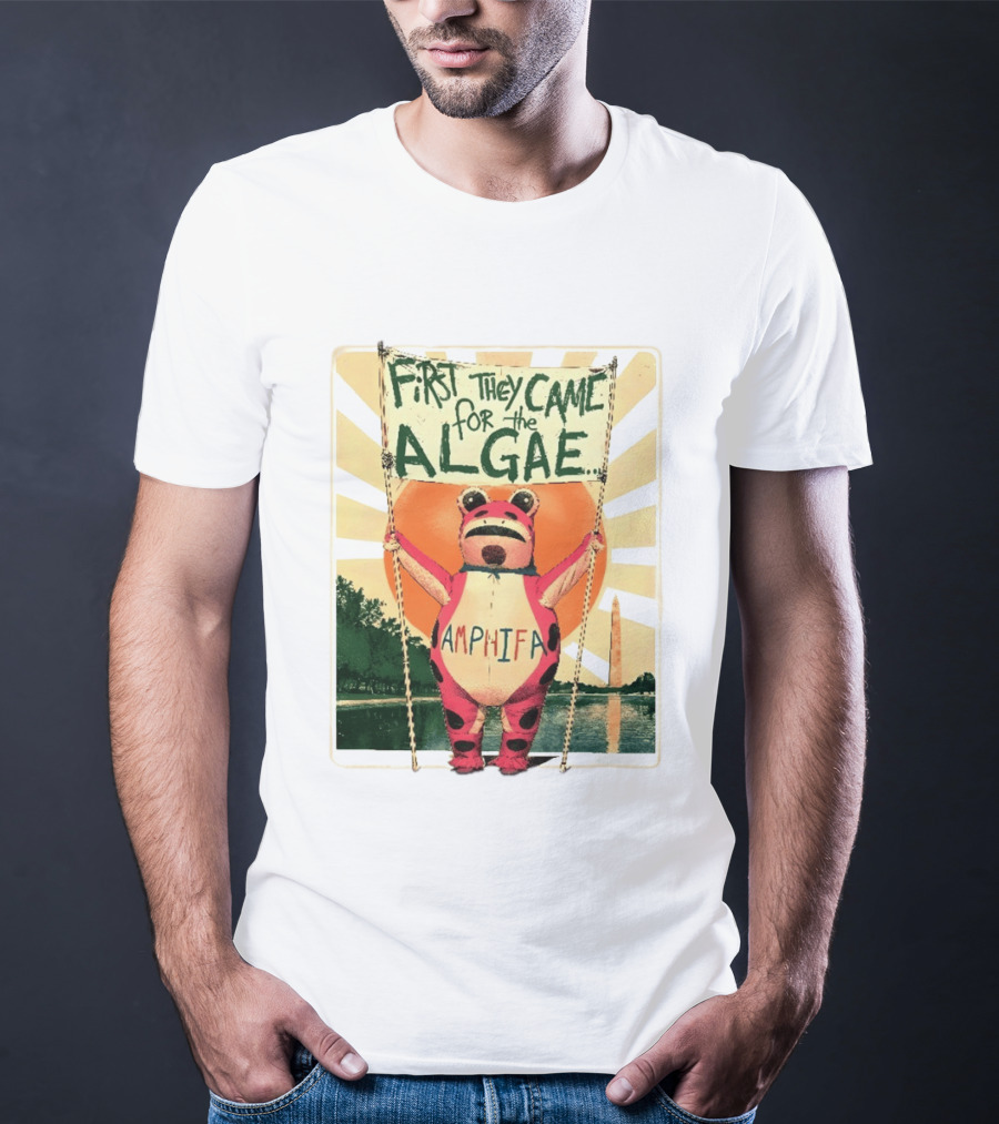 First They Came For The Algae Amphifa Frog Sunburst Protest T-Shirt