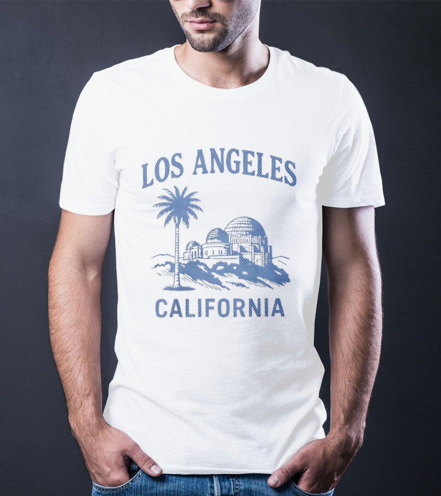 Los Angeles California Palm Tree Observatory Travel City Skyline T-Shirt
