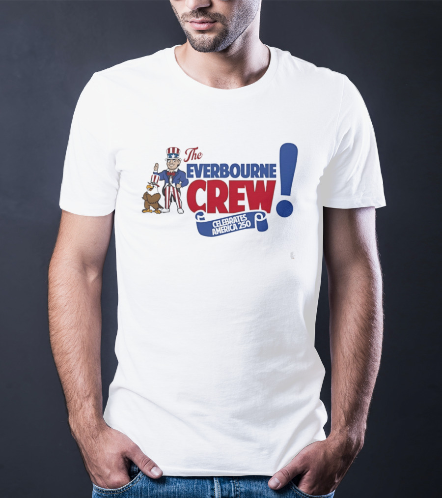 The Everbourne Crew Celebrates America 250 With Patriotic Character And Eagle T-Shirt