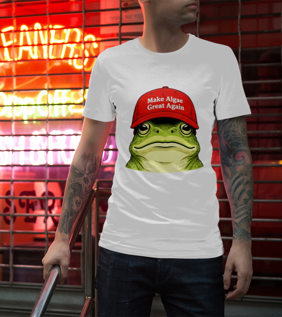 Frog Team Algae Make Algae Great Again Hat Patriotic American Flag 2026 T-Shirt