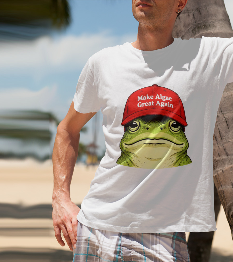 Frog Team Algae Make Algae Great Again Hat Patriotic American Flag 2026 T-Shirt