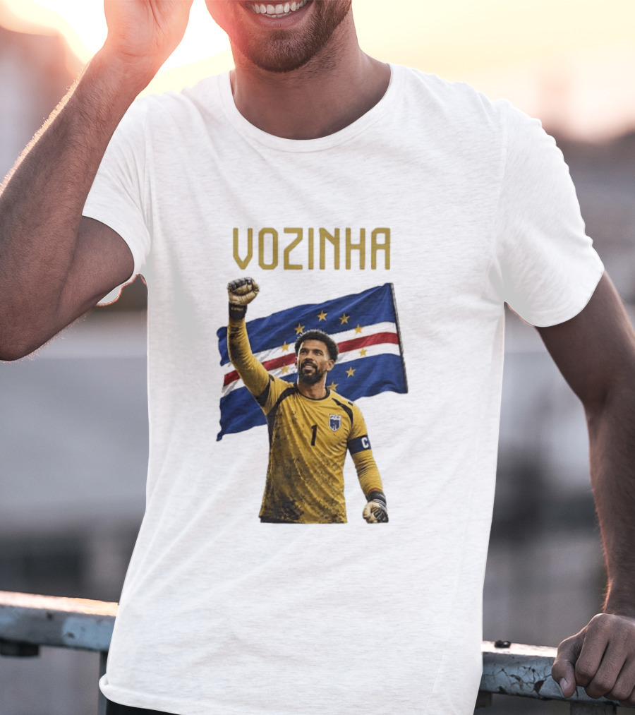 Vozinha Cape Verde National Football Team No 1 Celebration With Flag T-Shirt