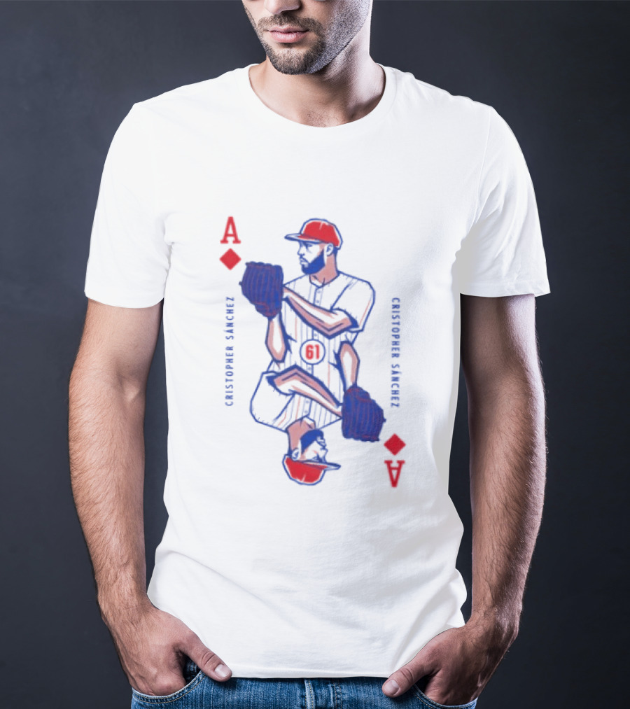 Cristopher Sánchez Philadelphia Phillies Ace Of Diamonds Playing Card T-Shirt