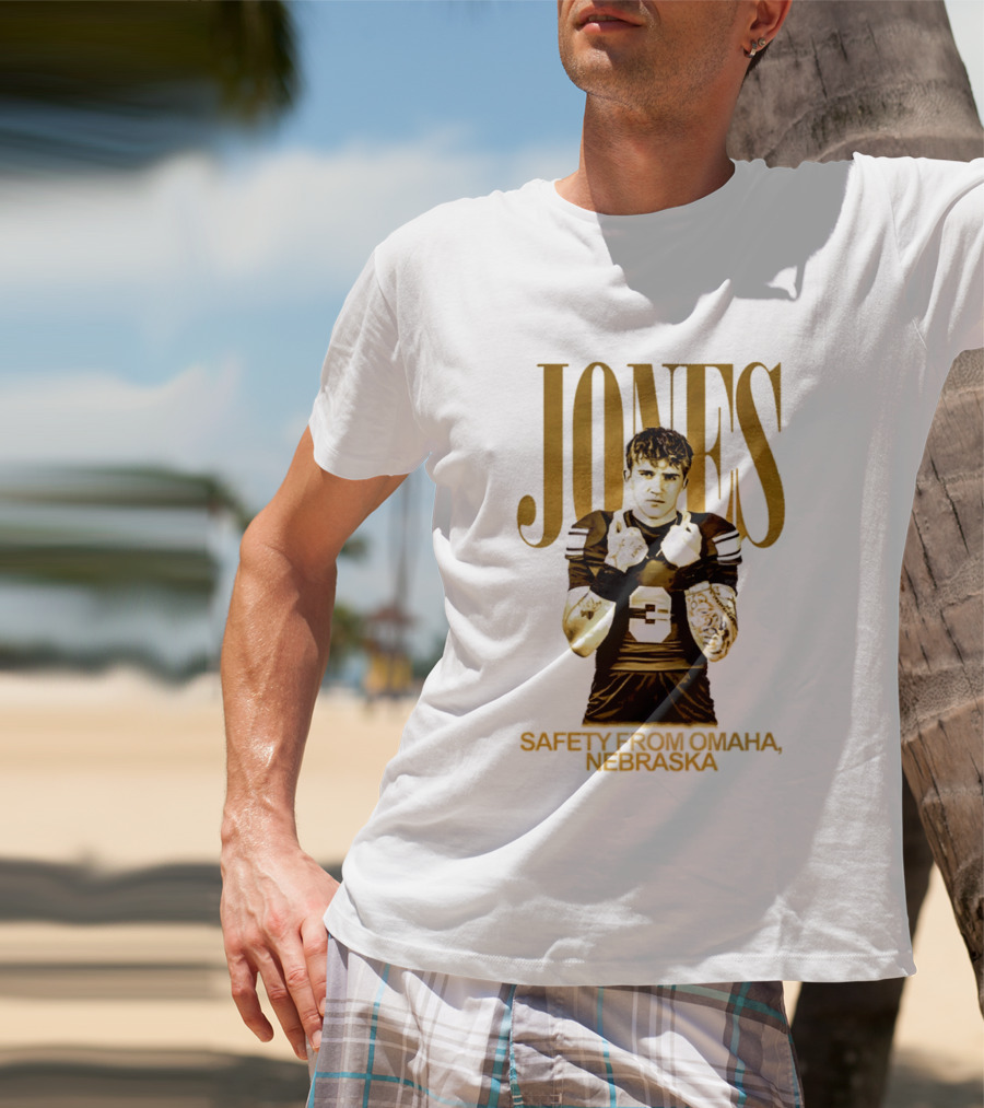Mason Jones Nebraska Cornhuskers Safety From Omaha Football Player T-Shirt