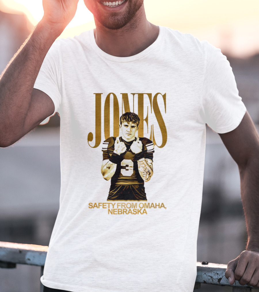 Mason Jones Nebraska Cornhuskers Safety From Omaha Football Player T-Shirt