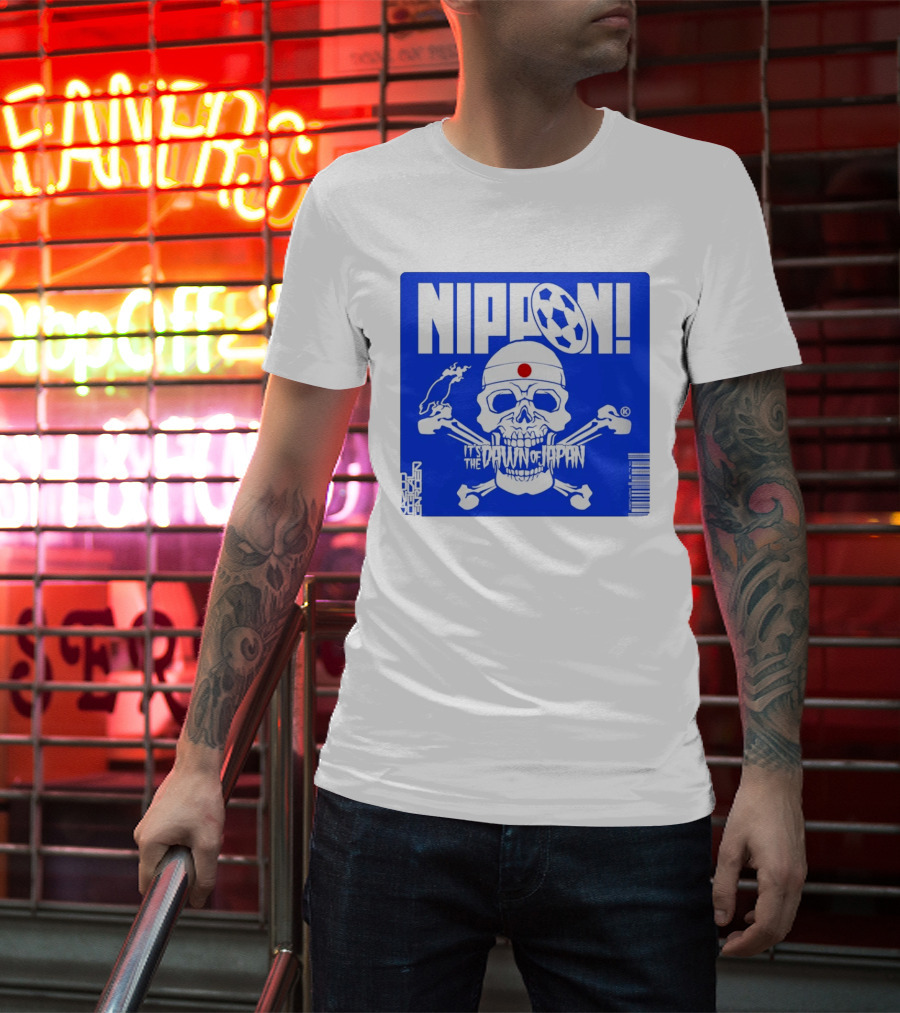 Nippon It's The Dawn Of Japan Skull Crossbones Soccer Ball T-Shirt