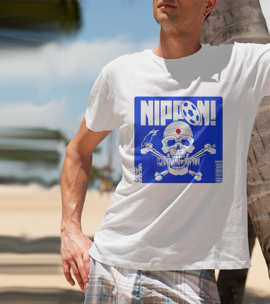 Nippon It's The Dawn Of Japan Skull Crossbones Soccer Ball T-Shirt