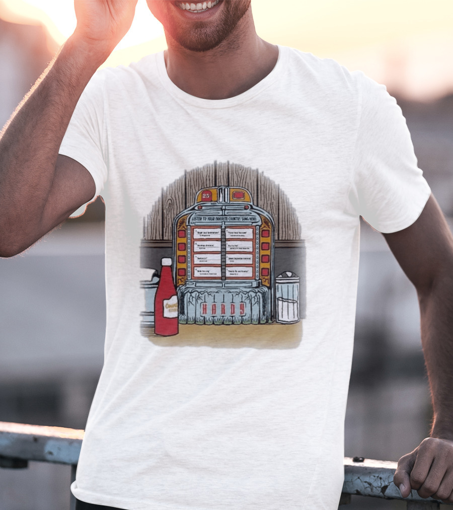 Hardy Jukebox Favorite Country Songs Vintage Scene T-Shirt