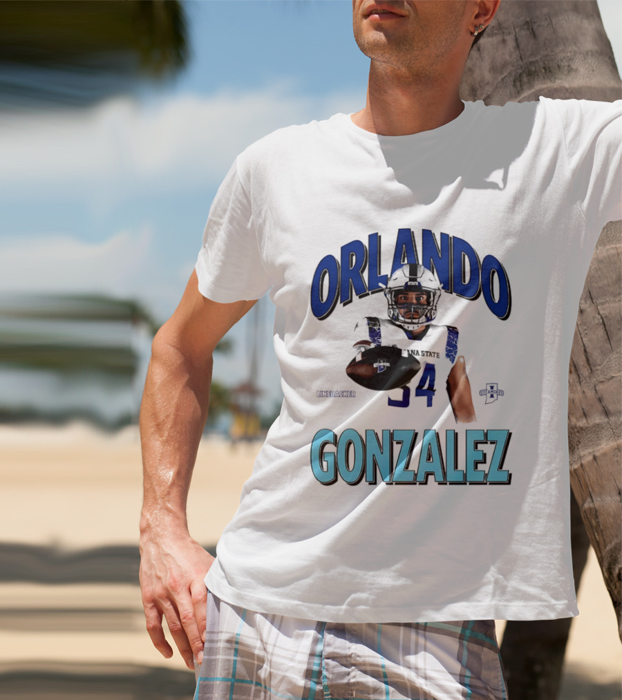 Orlando Gonzalez Indiana State Sycamores Linebacker Football Player 34 T-Shirt