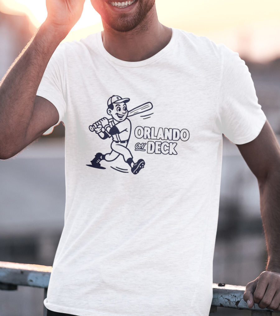 Orlando On Deck Retro Baseball Batter Vintage Sports Cartoon Player T-Shirt