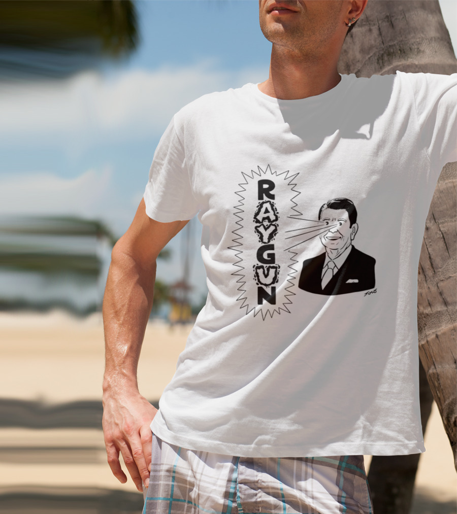 Raygun Ronald Reagan Star Wars SDI Political Satire T-Shirt