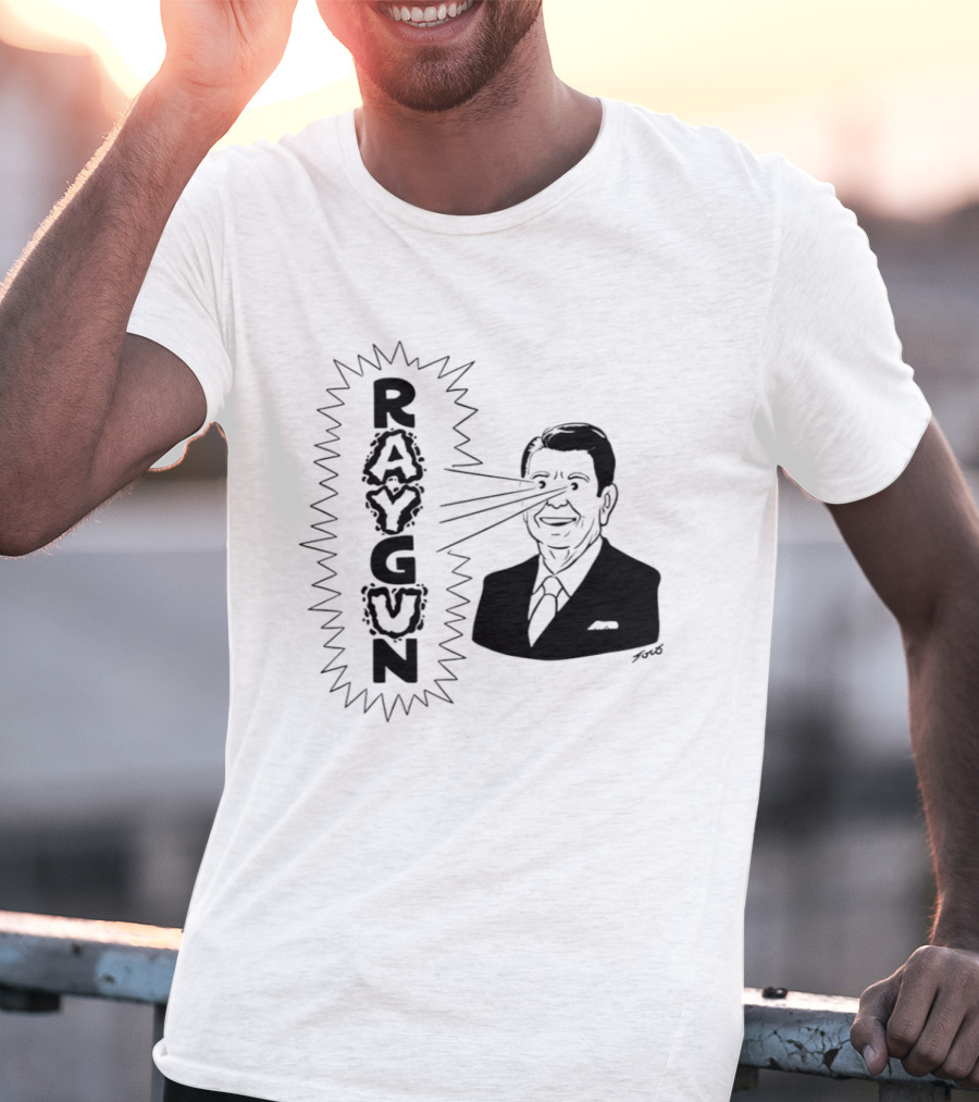 Raygun Ronald Reagan Star Wars SDI Political Satire T-Shirt