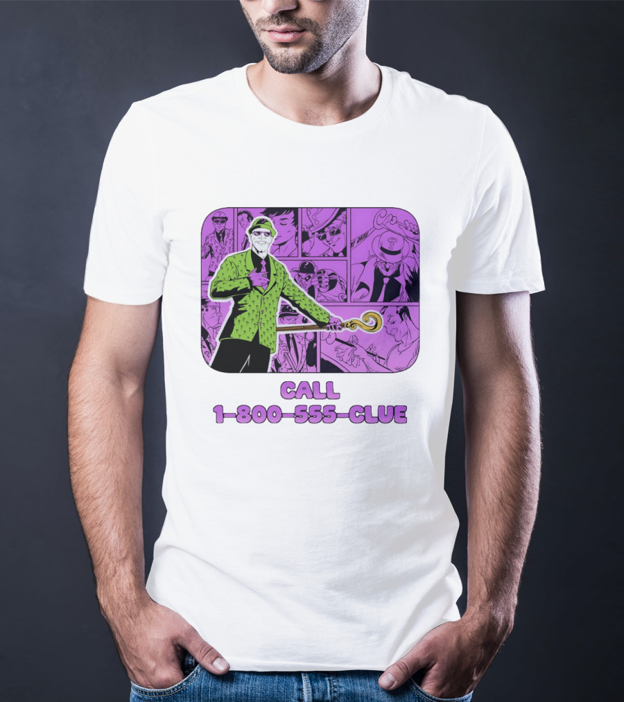 The Riddler Call 1 800 555 CLUE DC Comics Batman T-Shirt