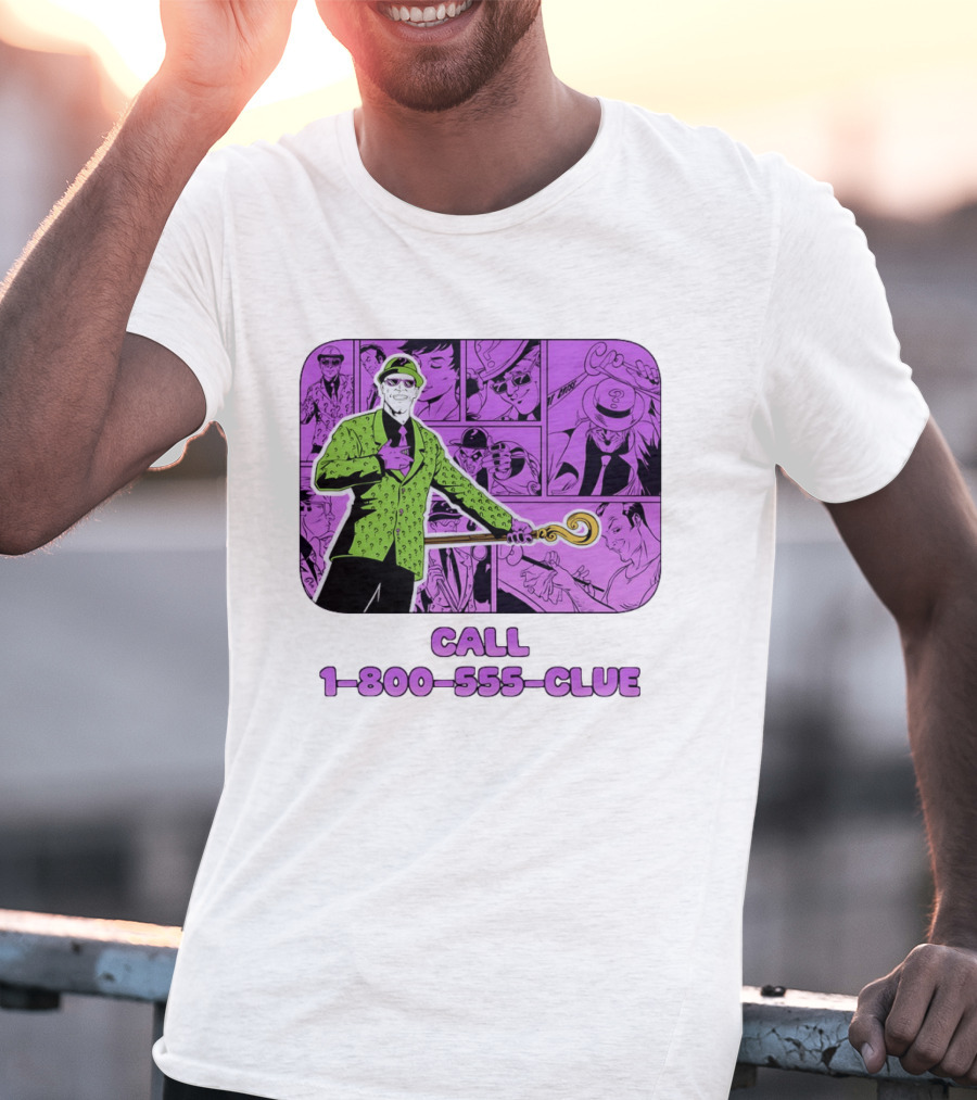 The Riddler Call 1 800 555 CLUE DC Comics Batman T-Shirt