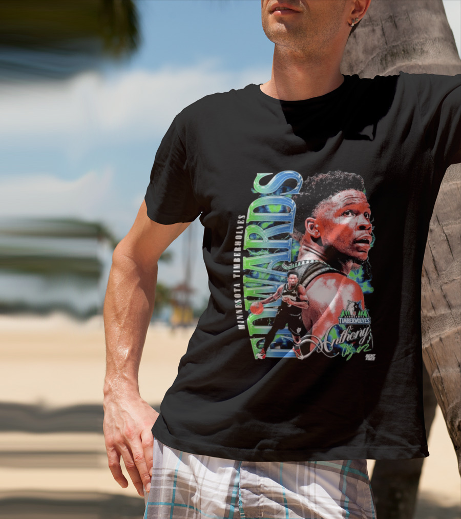 Anthony Edwards Minnesota Timberwolves Basketball Star Collage T-Shirt