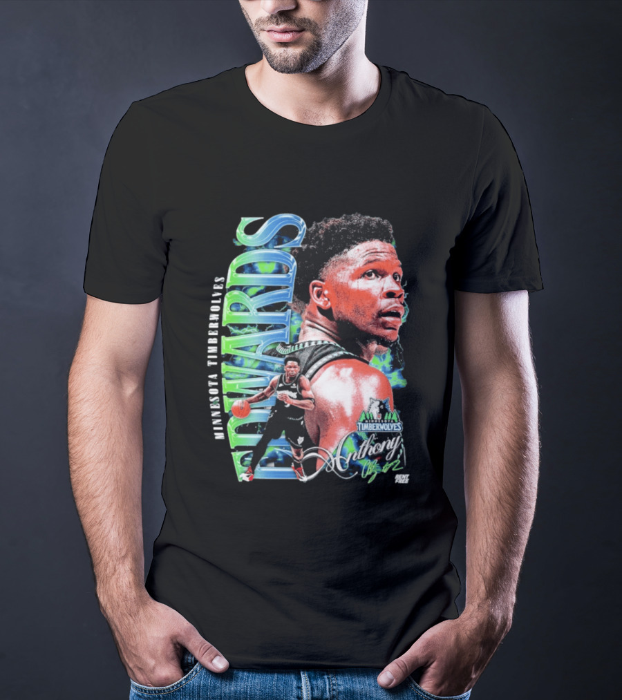 Anthony Edwards Minnesota Timberwolves Basketball Star Collage T-Shirt