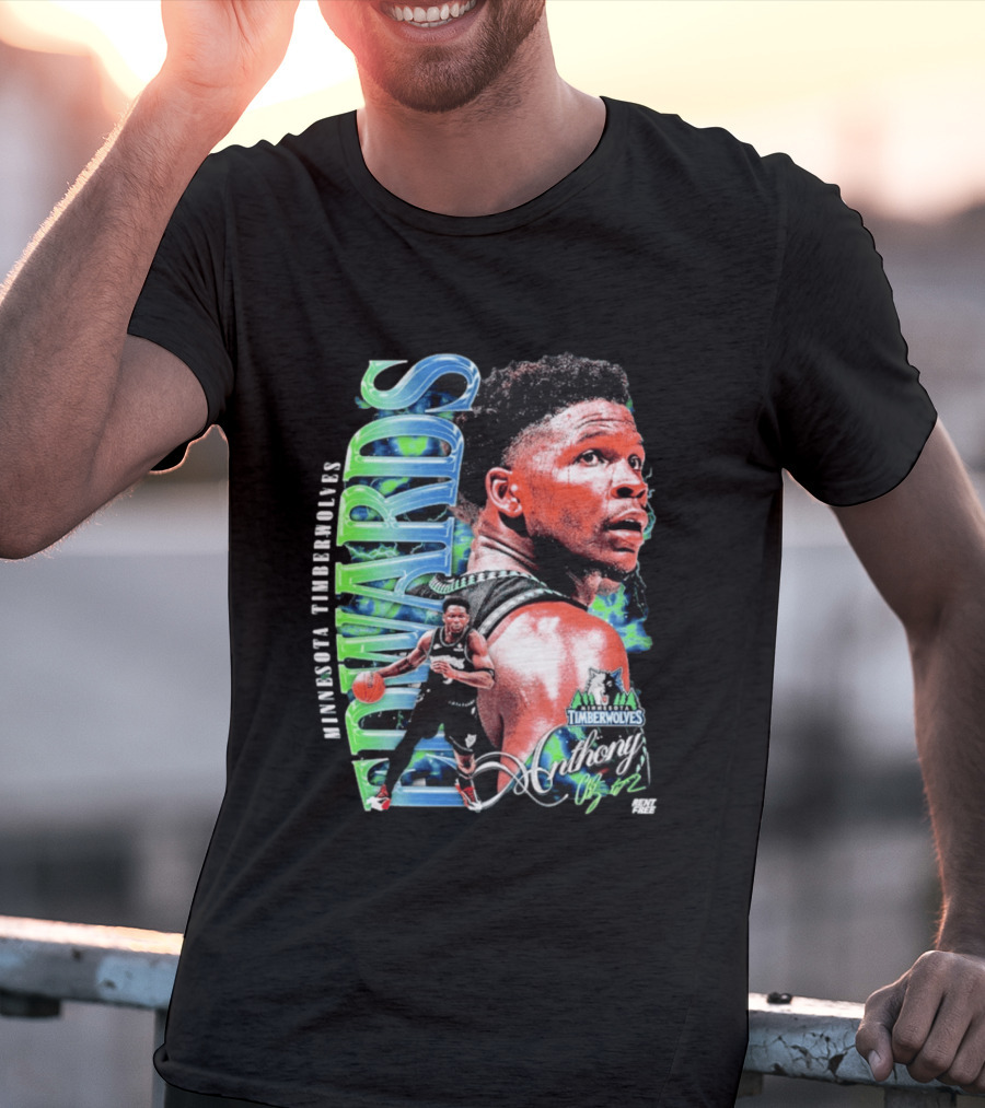 Anthony Edwards Minnesota Timberwolves Basketball Star Collage T-Shirt