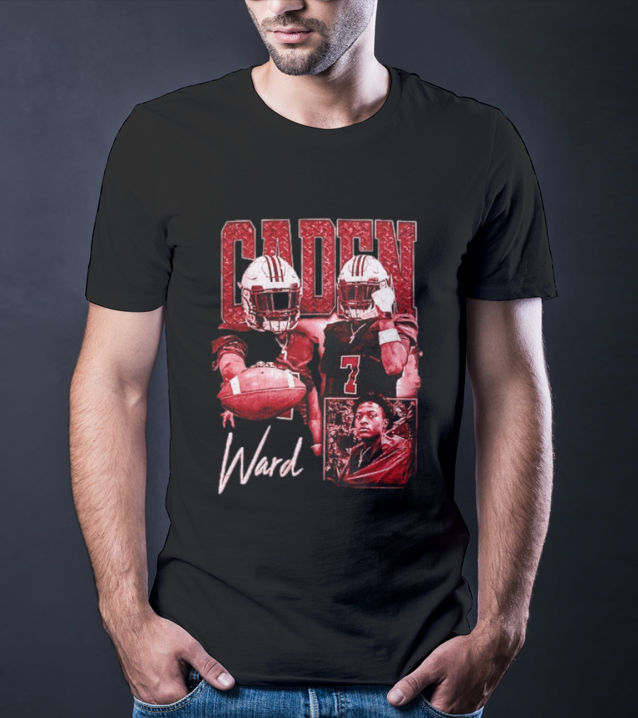 Caden Ward American Football Athlete Sports Number 7 T-Shirt