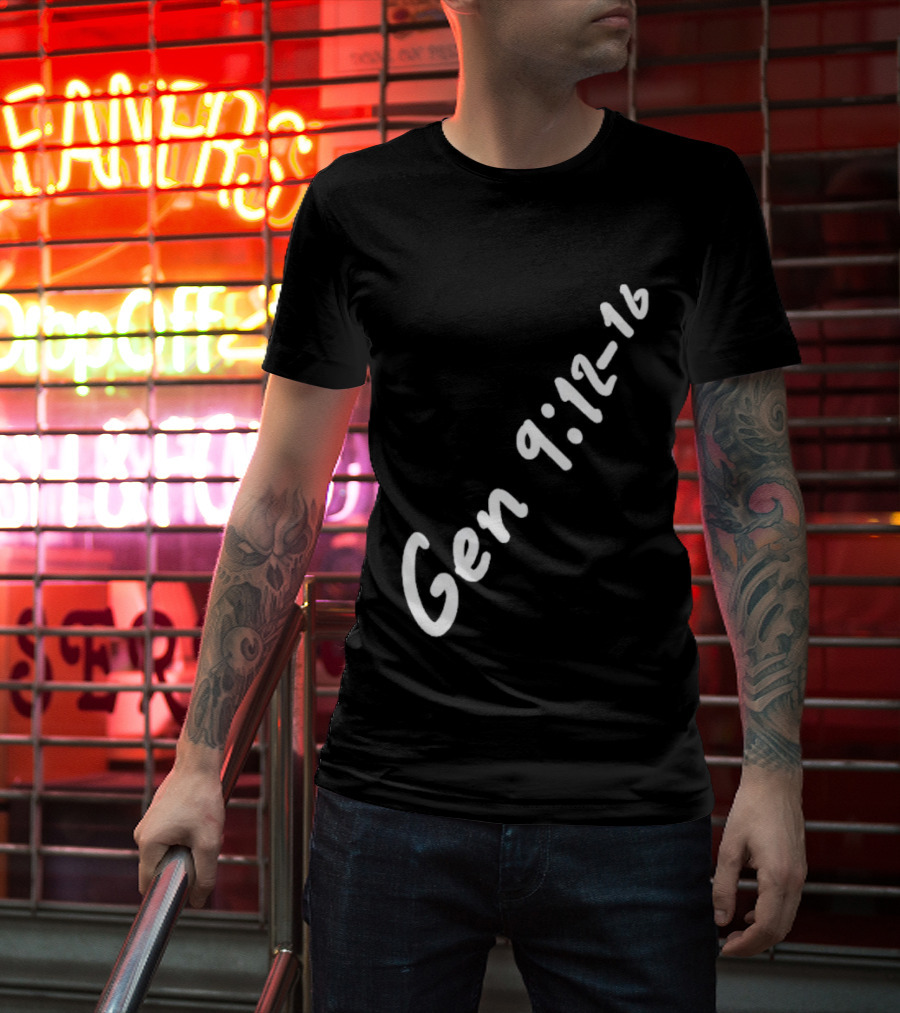 Gen 9:12 16 Text Diagonal Scripture Reference T-Shirt