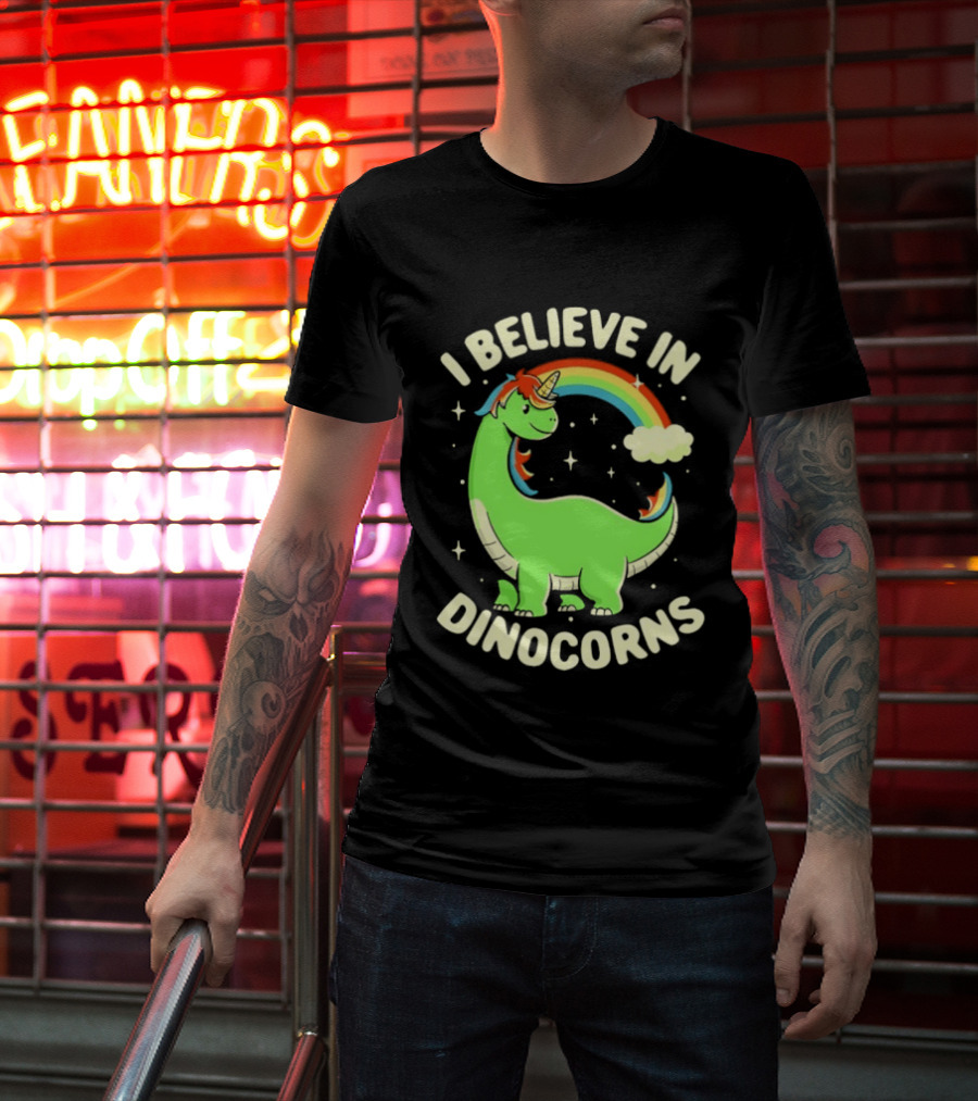 I Believe In Dinocorns Dinosaur Unicorn Rainbow Magic T-Shirt