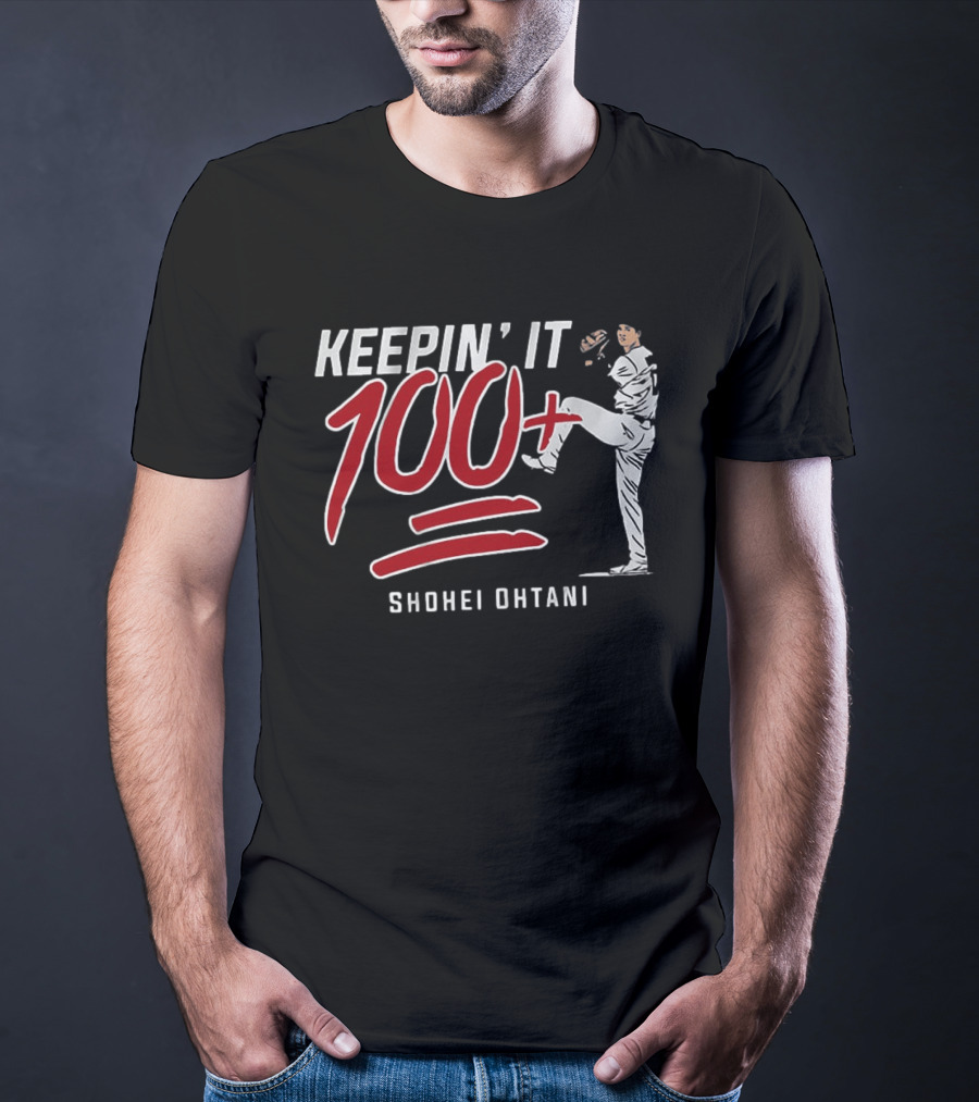 Shohei Ohtani Keepin It 100+ Baseball Pitching T-Shirt