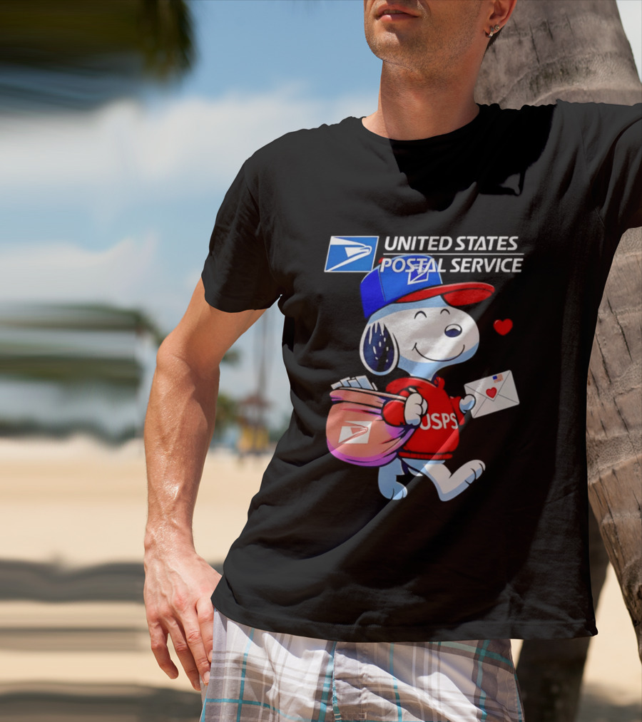 Snoopy USPS Mail Carrier United States Postal Service Official Collaboration T-Shirt