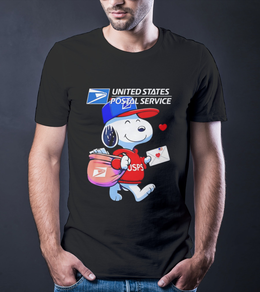 Snoopy USPS Mail Carrier United States Postal Service Official Collaboration T-Shirt
